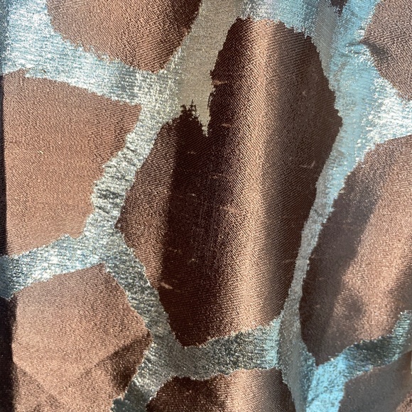 NWT St. John Couture Metallic Silk Lace Giraffe Print Belted A-line Skirt Size 6 - Picture 13 of 14